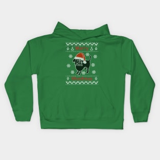 Merry Woofmas says Dog on Ugly Christmas Sweaters Kids Hoodie